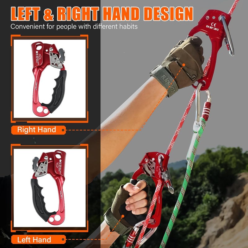 AOKWIT UIAA & CE Certified Rope Ascender Aluminum Alloy Rock Climbing Gear Strong Rigging Rappelling Equipment for Rock Tree Climbing Arborist Rescue Mountaineering Caving - Image 5